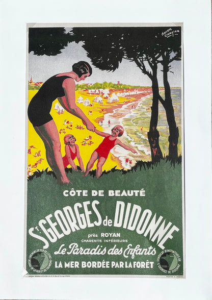 Affiche publicitaire cote de beauté 1920 1930 St Georges de didonne 