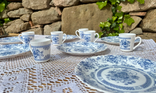 Service à dessert Arcopal Honorine années 70 English cottage bridgerton