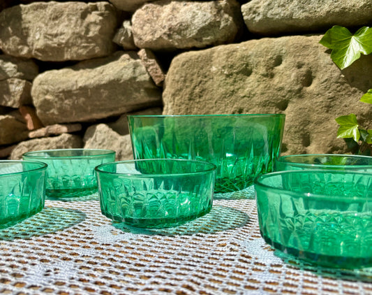 Bols saladier Arcoroc vintage verre vert