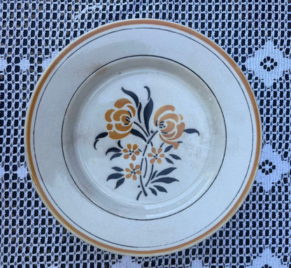 Compotier manufacture Gien 1900 décor jaune et noir