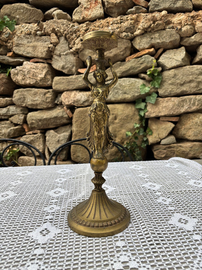 Pied lampe laiton 1930 1950 vue plein pied 