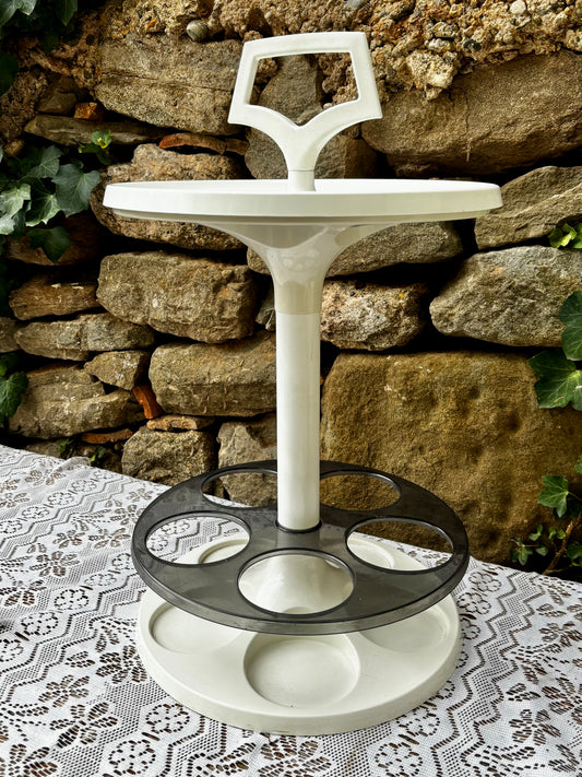 Bar portatif space âge plastique blanc et noir transparent flair Hollande 