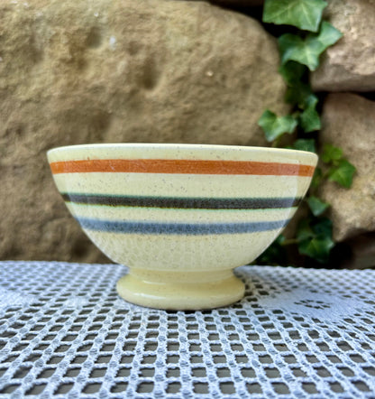 Bol rayé vintage Sarreguemines vert orange bleu