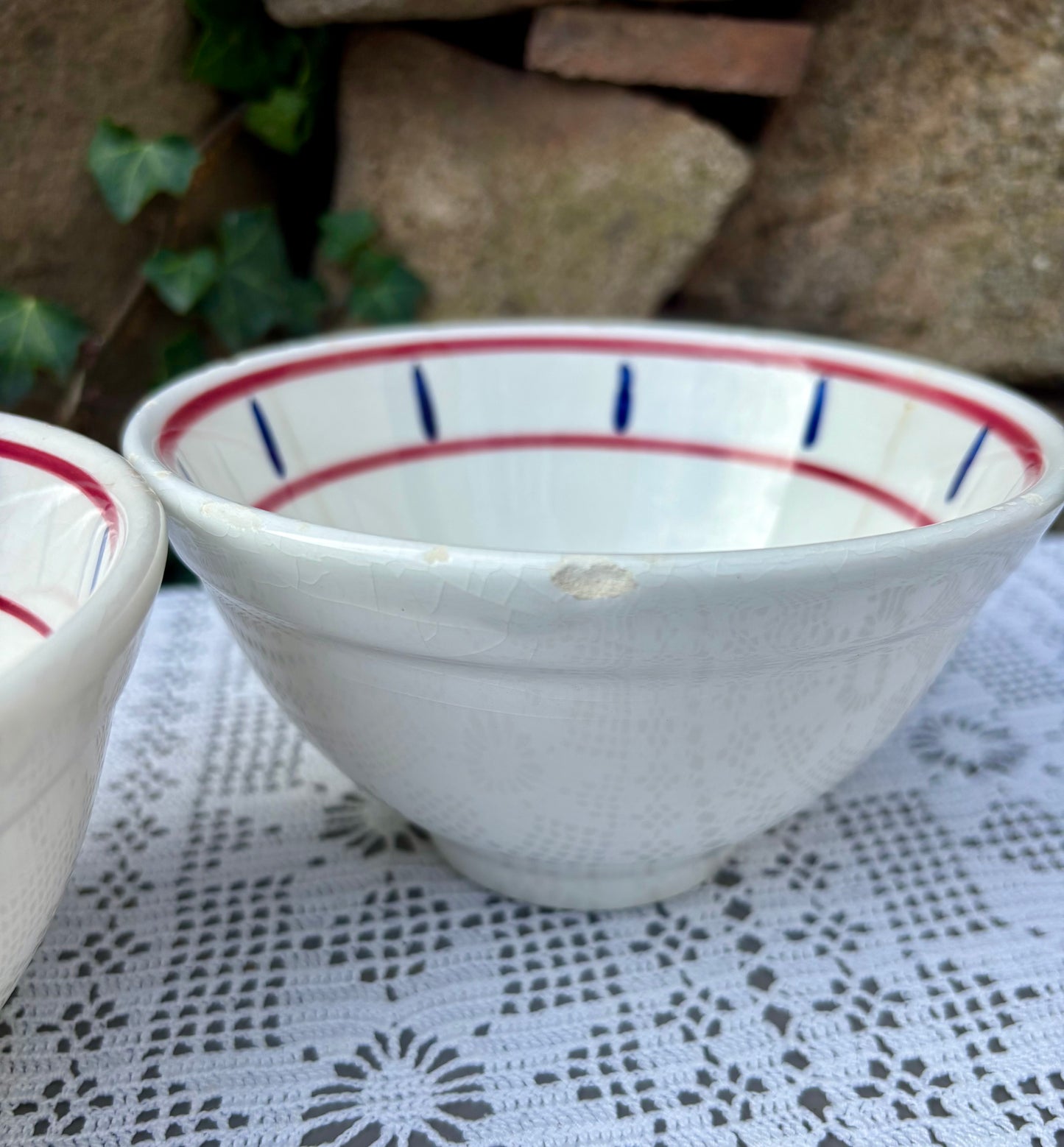 Détail ébréchure bol vintage 