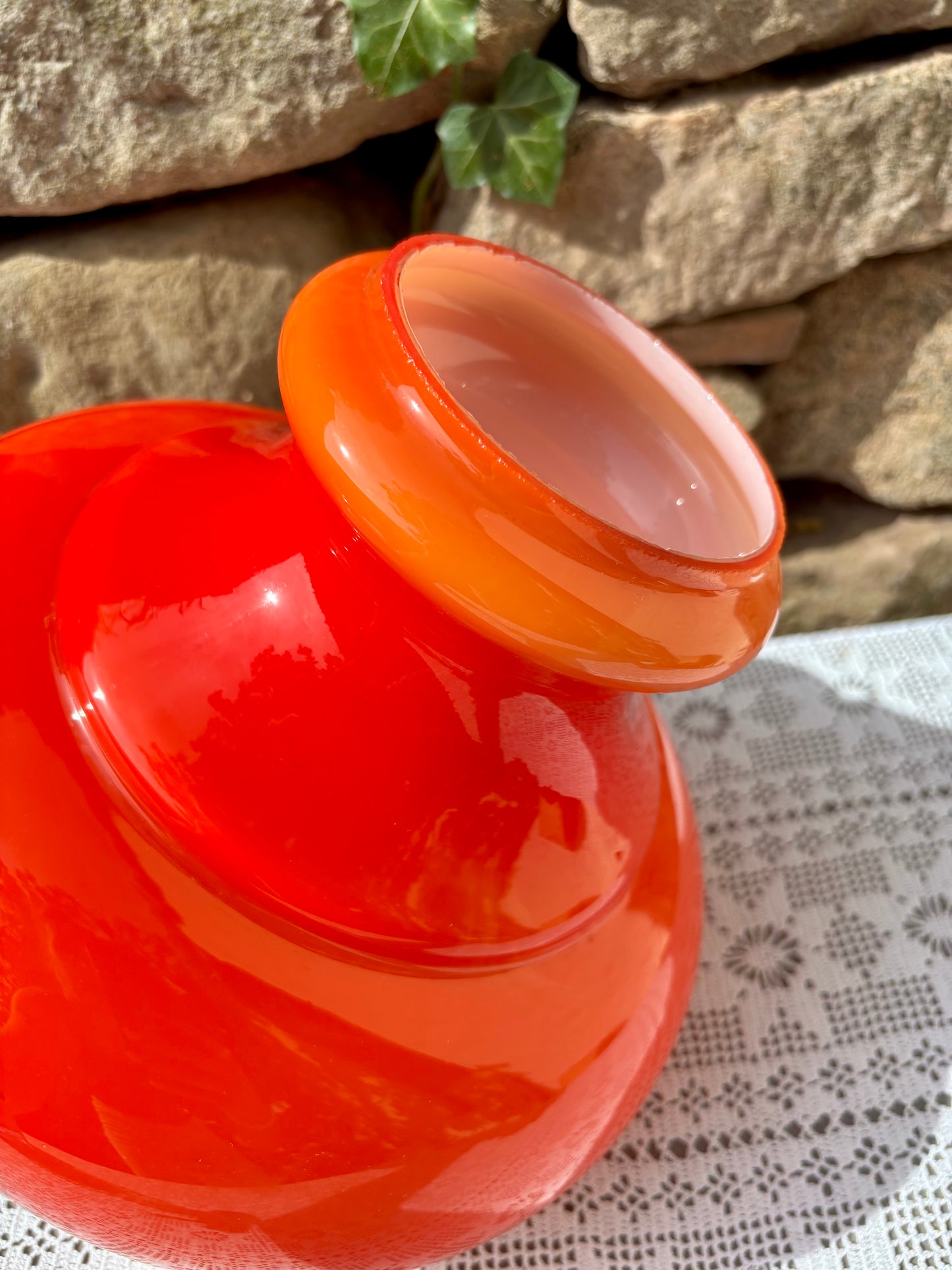 Abat jour opaline orange