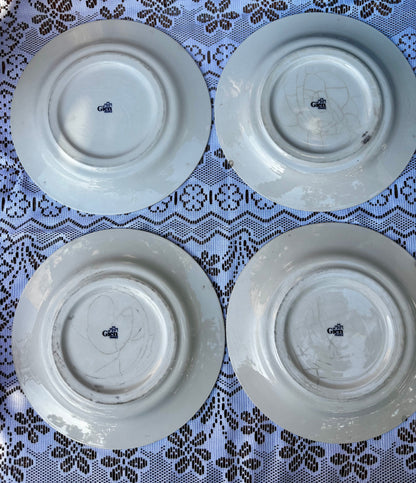 Assiettes Gien publicitaires sponsors JO 92 Barcelona x4