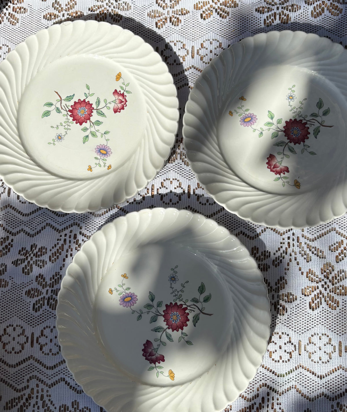 Assiettes Luneville Fleurs des Indes