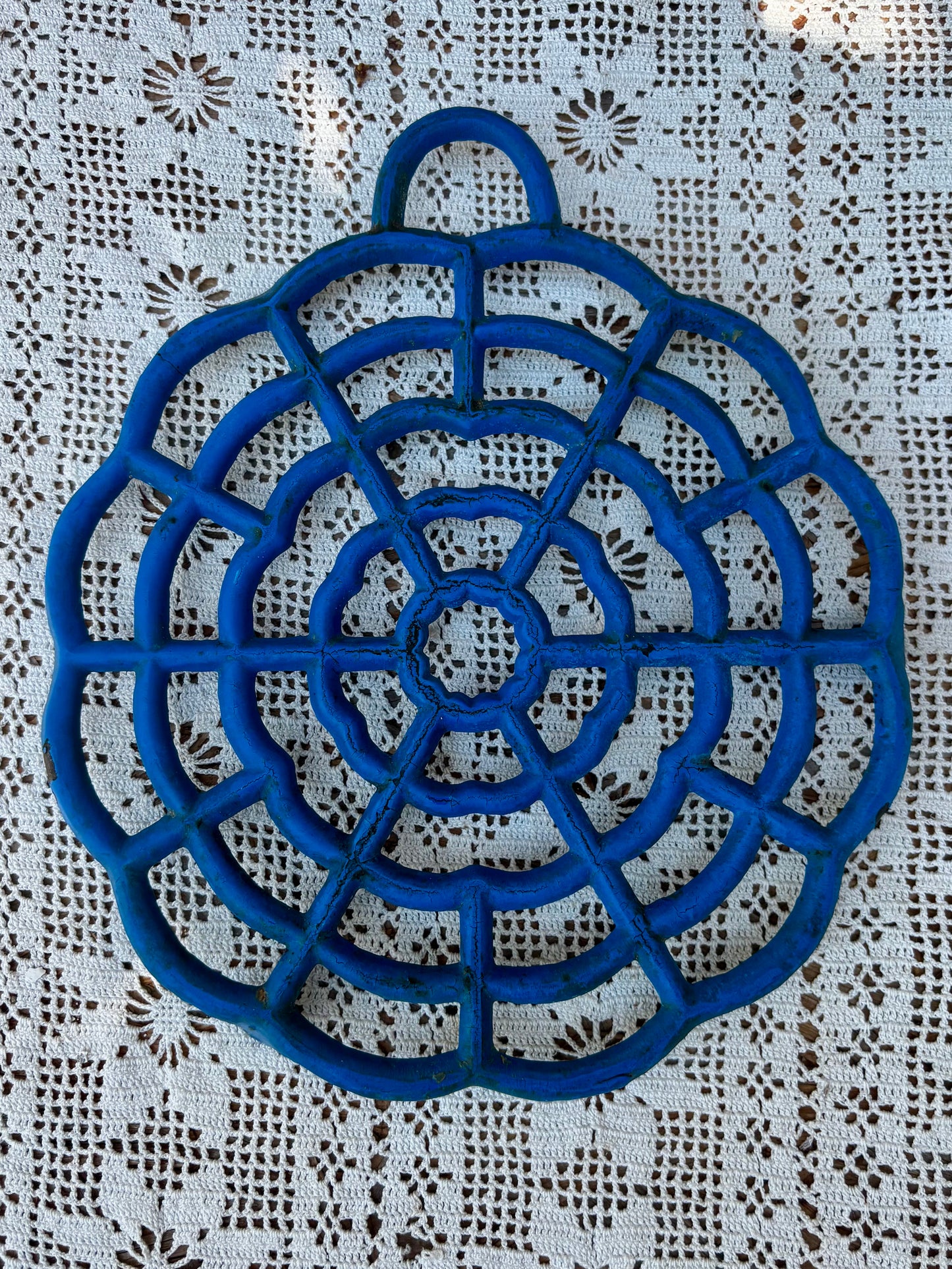Dessous de plat en fonte bleu