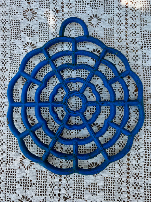 Dessous de plat en fonte bleu