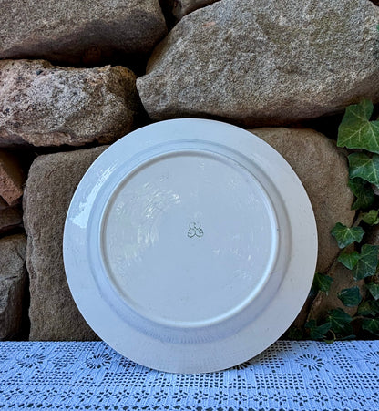 Assiette décor cerises bleues