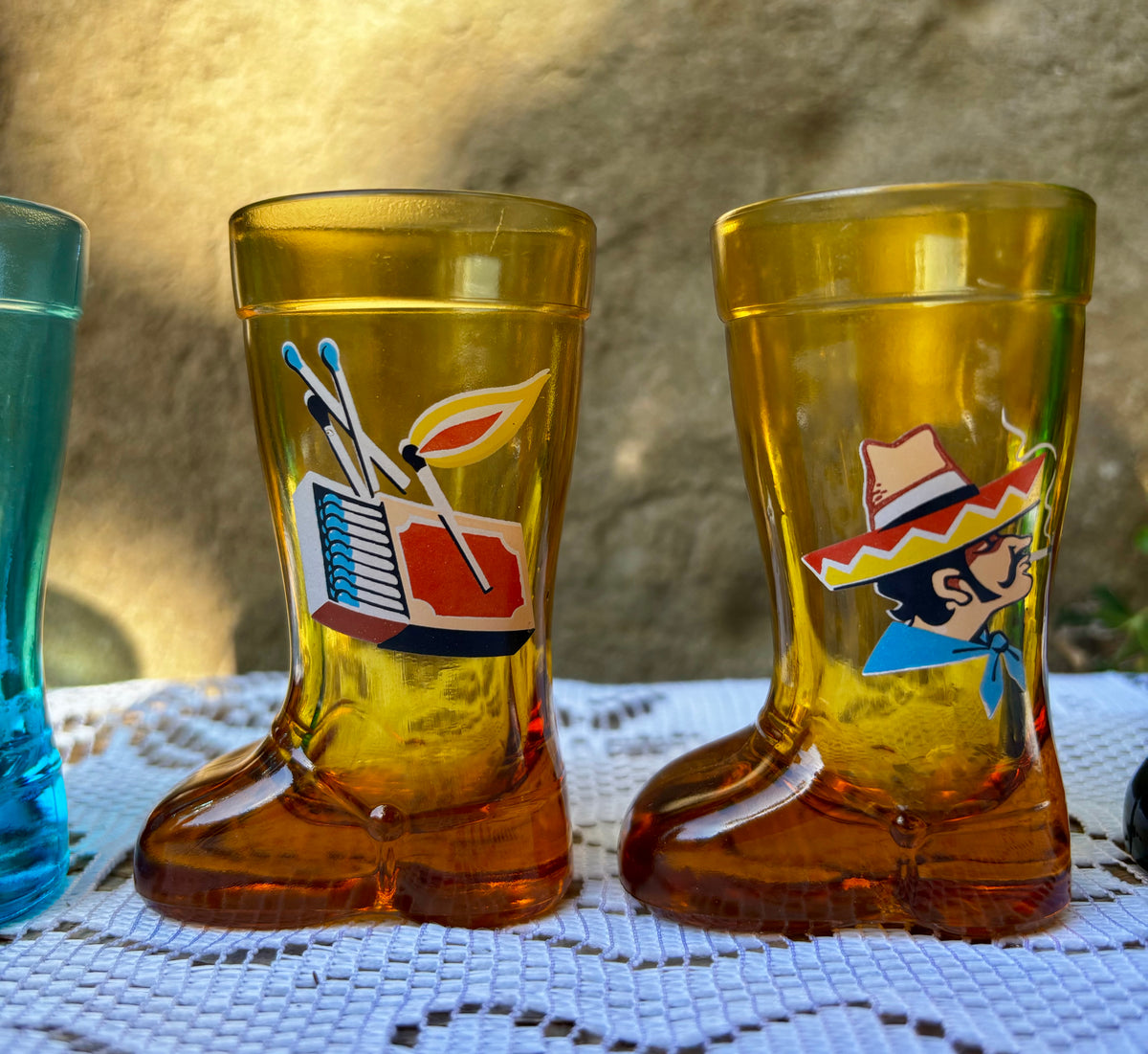 Verres à liqueur bottes