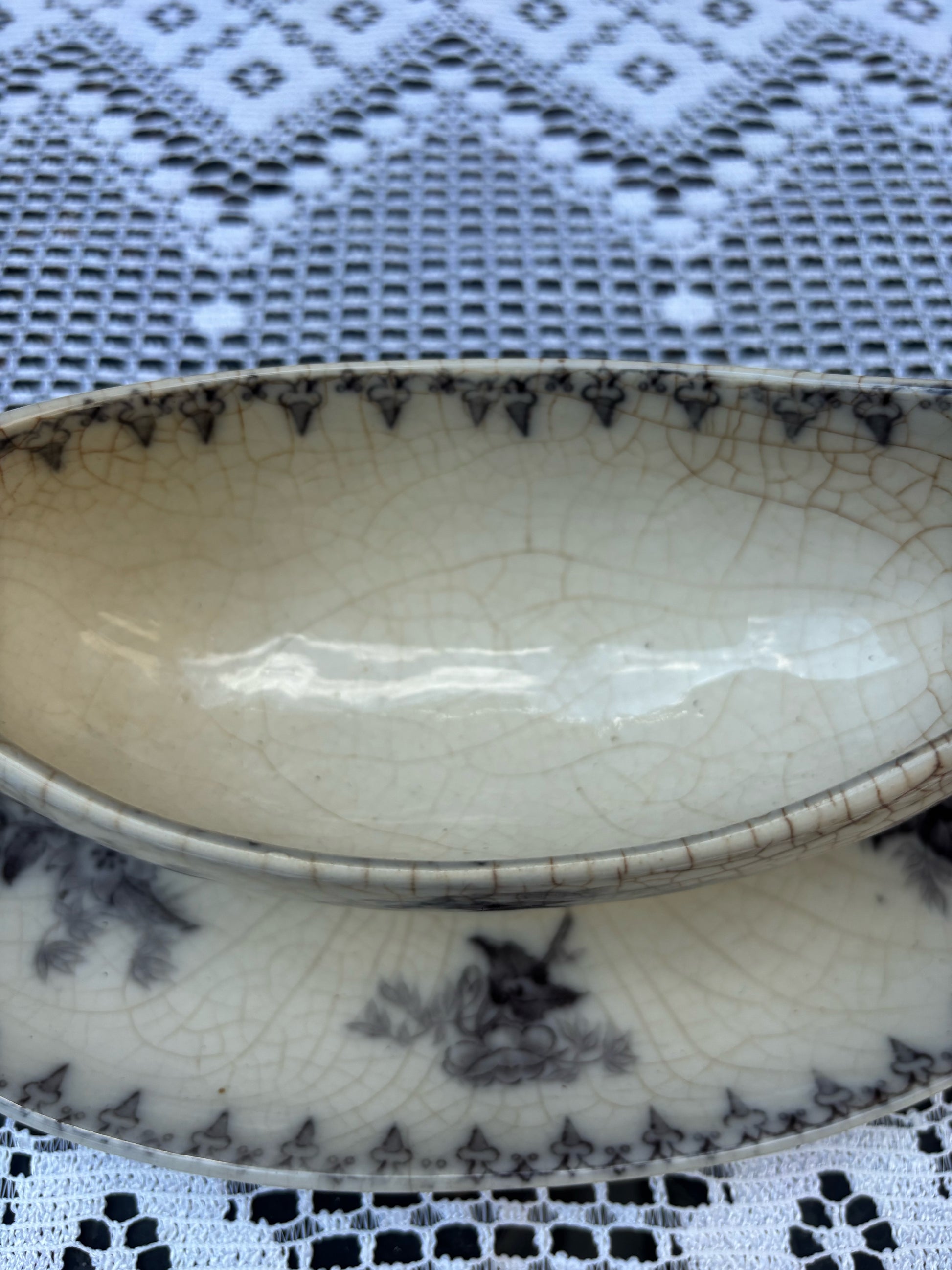 Saucière Sarreguemines modèle flore 1900