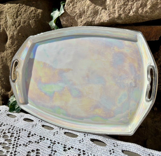 Plateau porcelaine nacrée vintage 