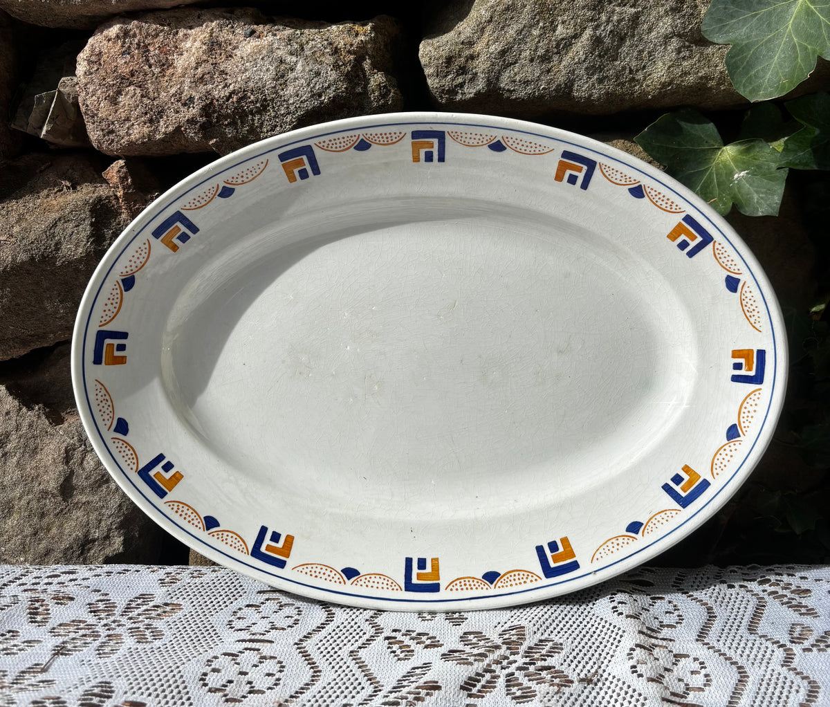 Ravier plat vintage Luneville Columbia 
