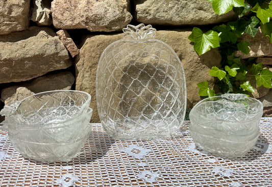 Service à dessert vintage forme ananas