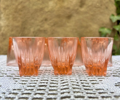 Verres à liqueur vintage Rosaline art déco 