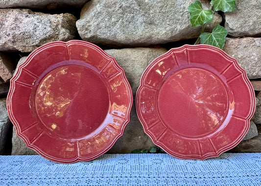 assiettes niderviller rouge framboise 1950