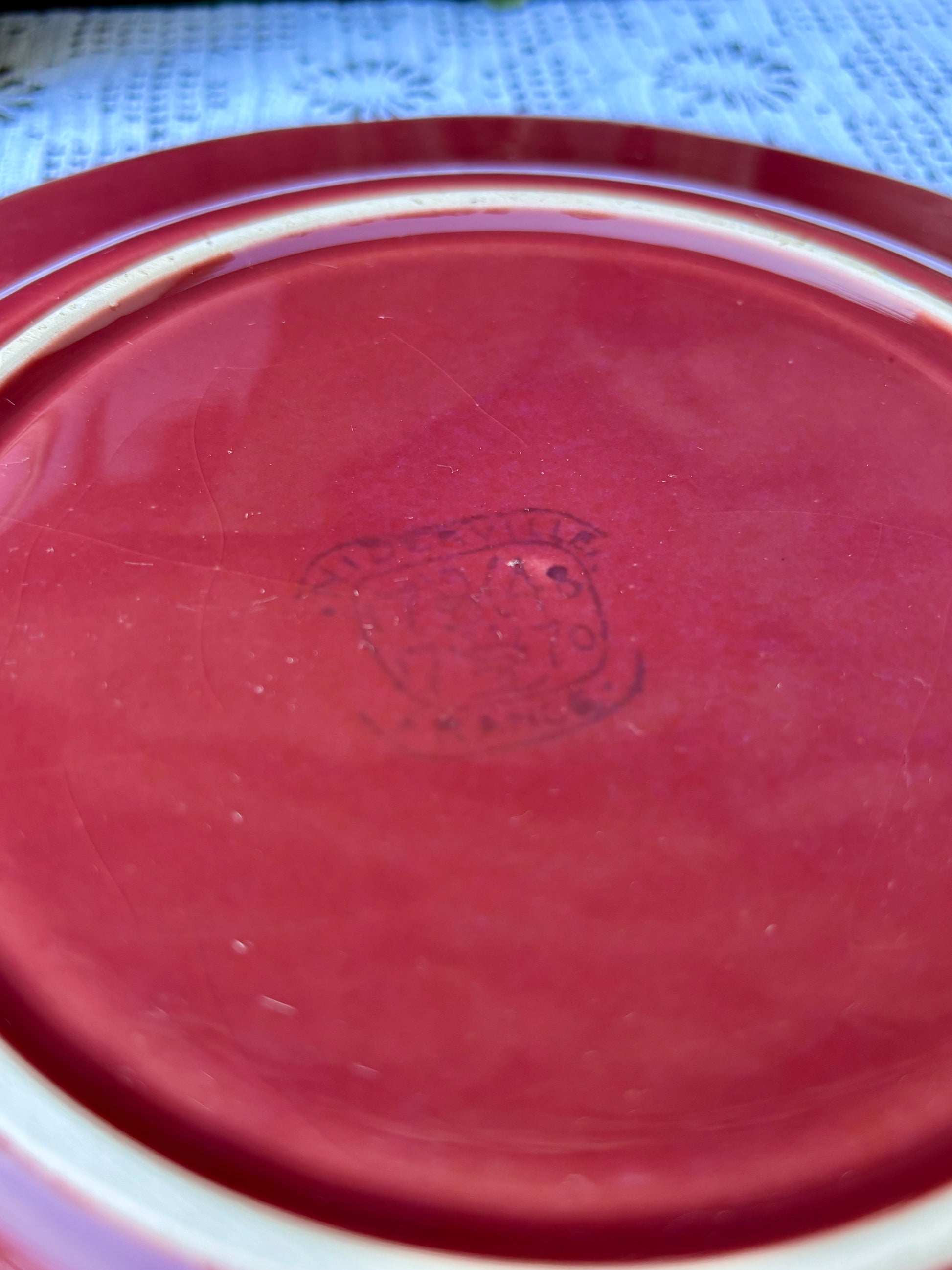 assiettes niderviller rouge framboise 1950