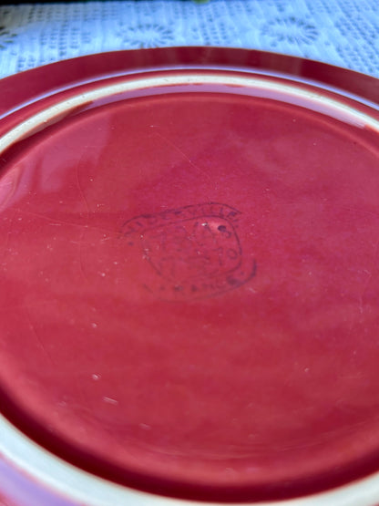 assiettes niderviller rouge framboise 1950