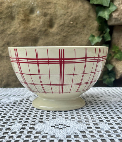 bol quadrillage rouge style 1950