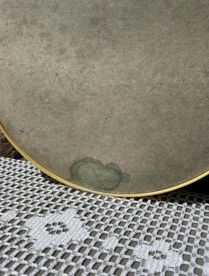 miroir mural rond jaune pastel années 70 arrière