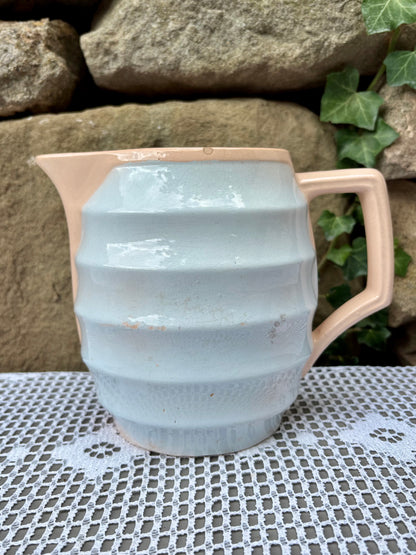 pichet digoin rose pastel nervure 1950