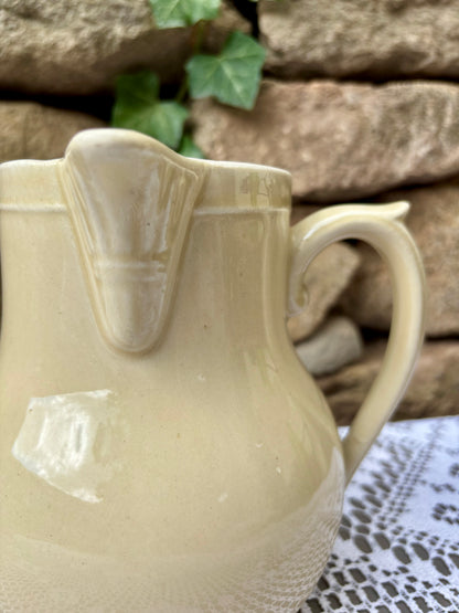 pichet emaille blanc creme bec verseur 