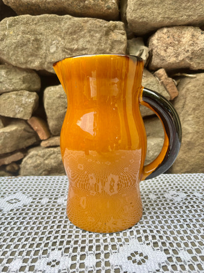 pichet terre vernissée 1970 marron clair