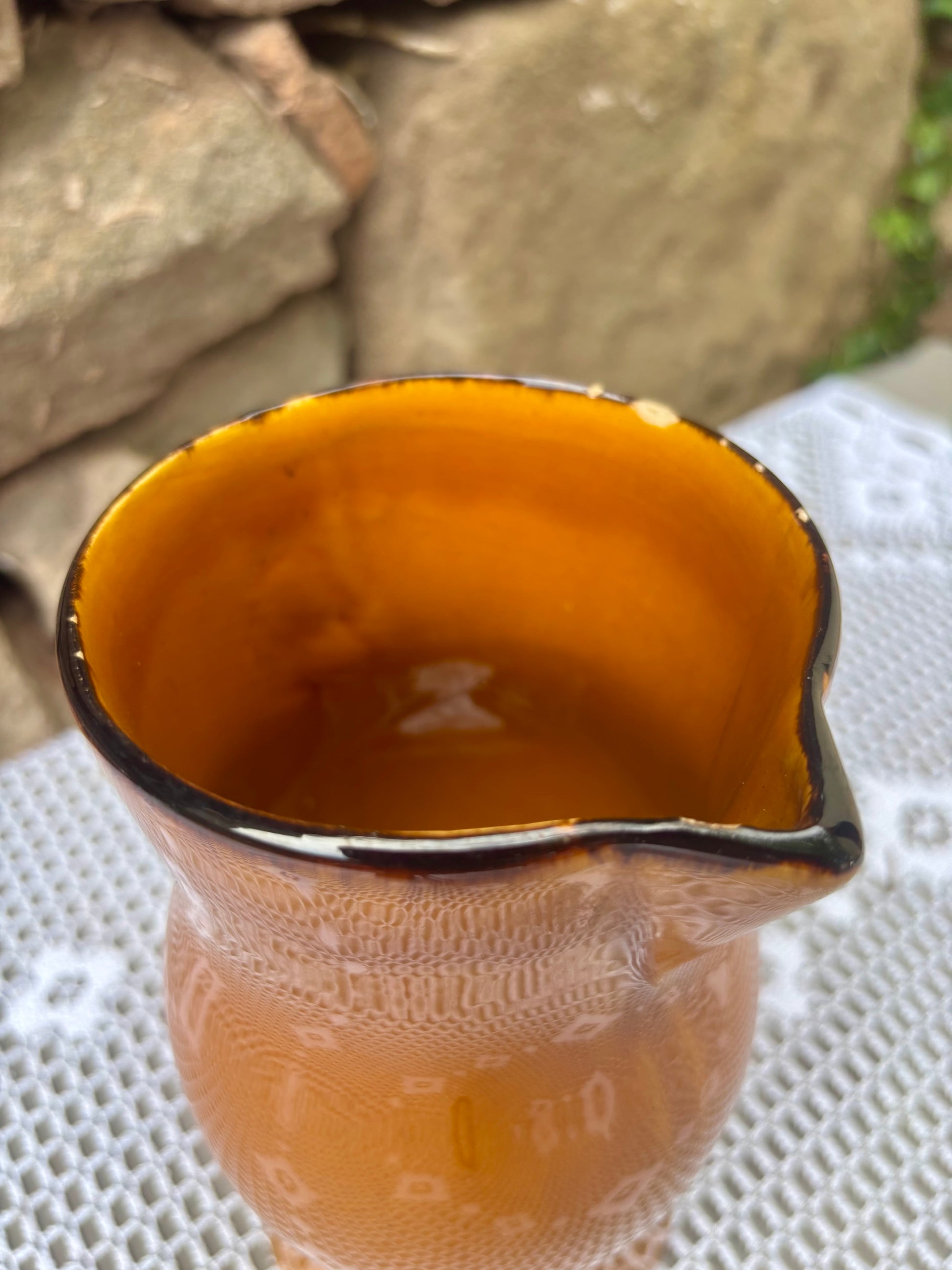 pichet terre vernissée bec verseur 1970