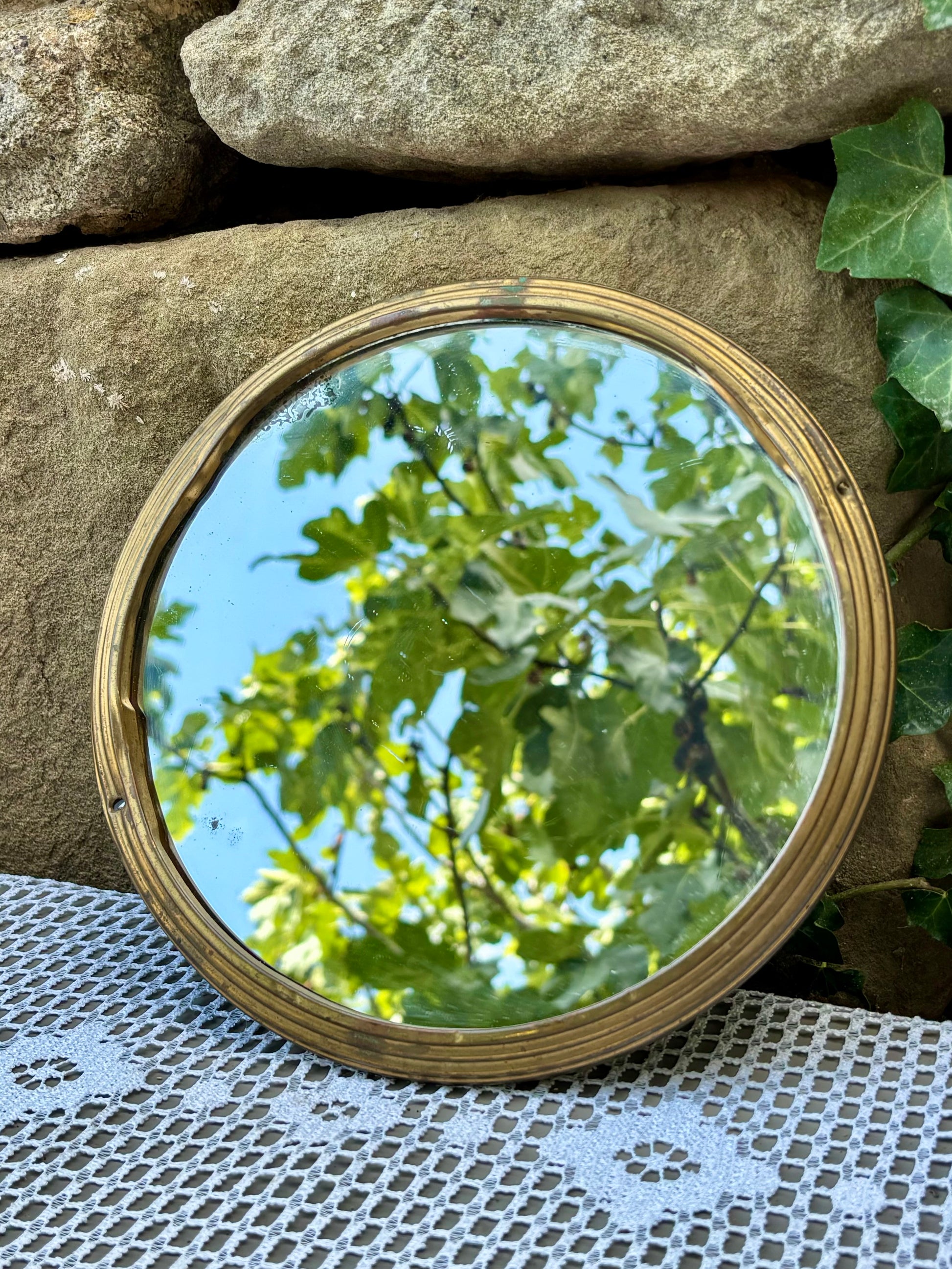 plateau miroir art deco doré 1930