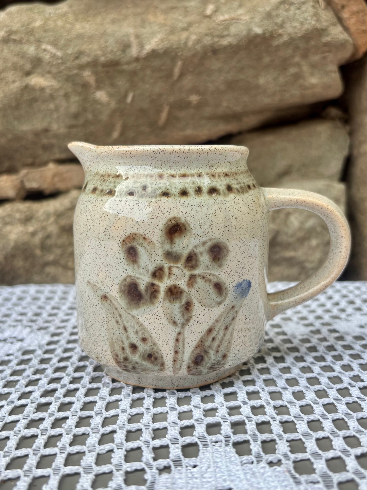 pot à lait sarreguemines 1970 1980 décor floral