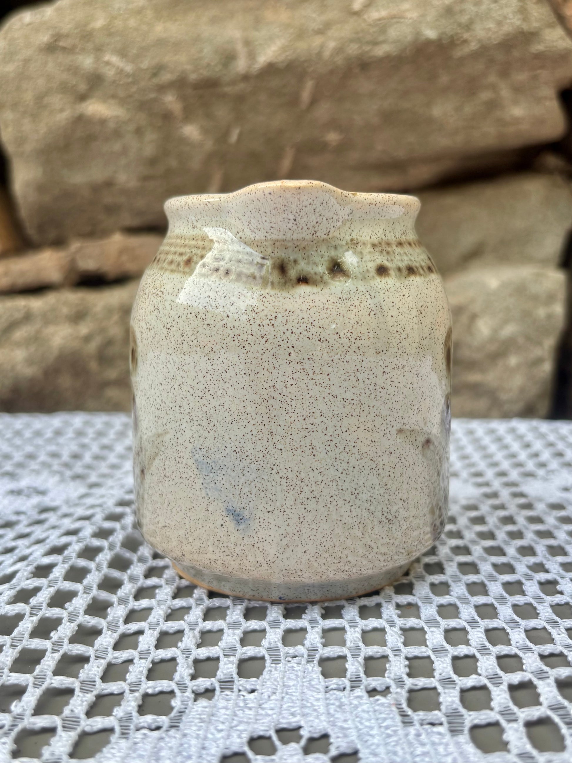 pot à lait sarreguemines 1970 1980 décor floralbec verseur