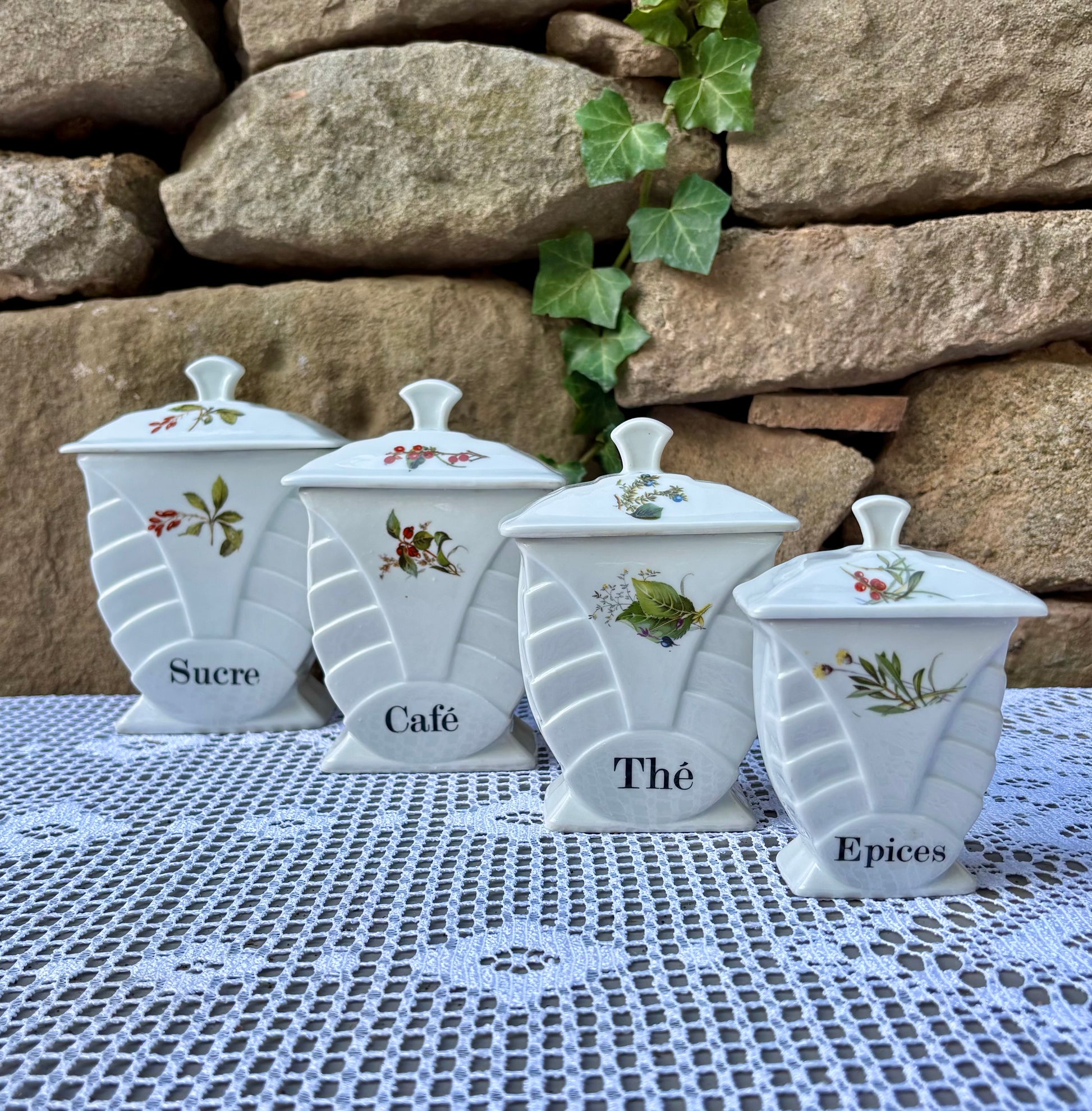 pots condiments porcelaine fdchauvigny lot de 4