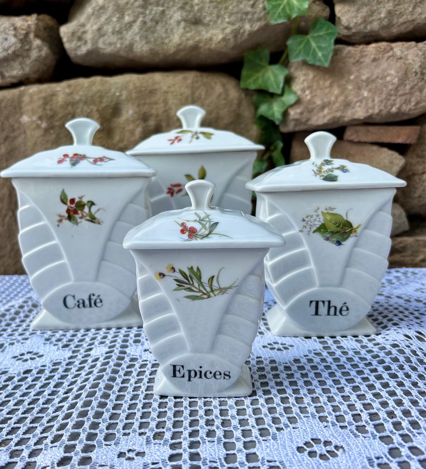 pots condiments porcelaine fdchauvigny décor floral