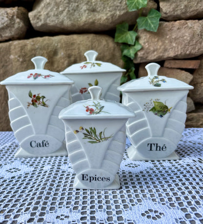 pots condiments porcelaine fdchauvigny décor floral