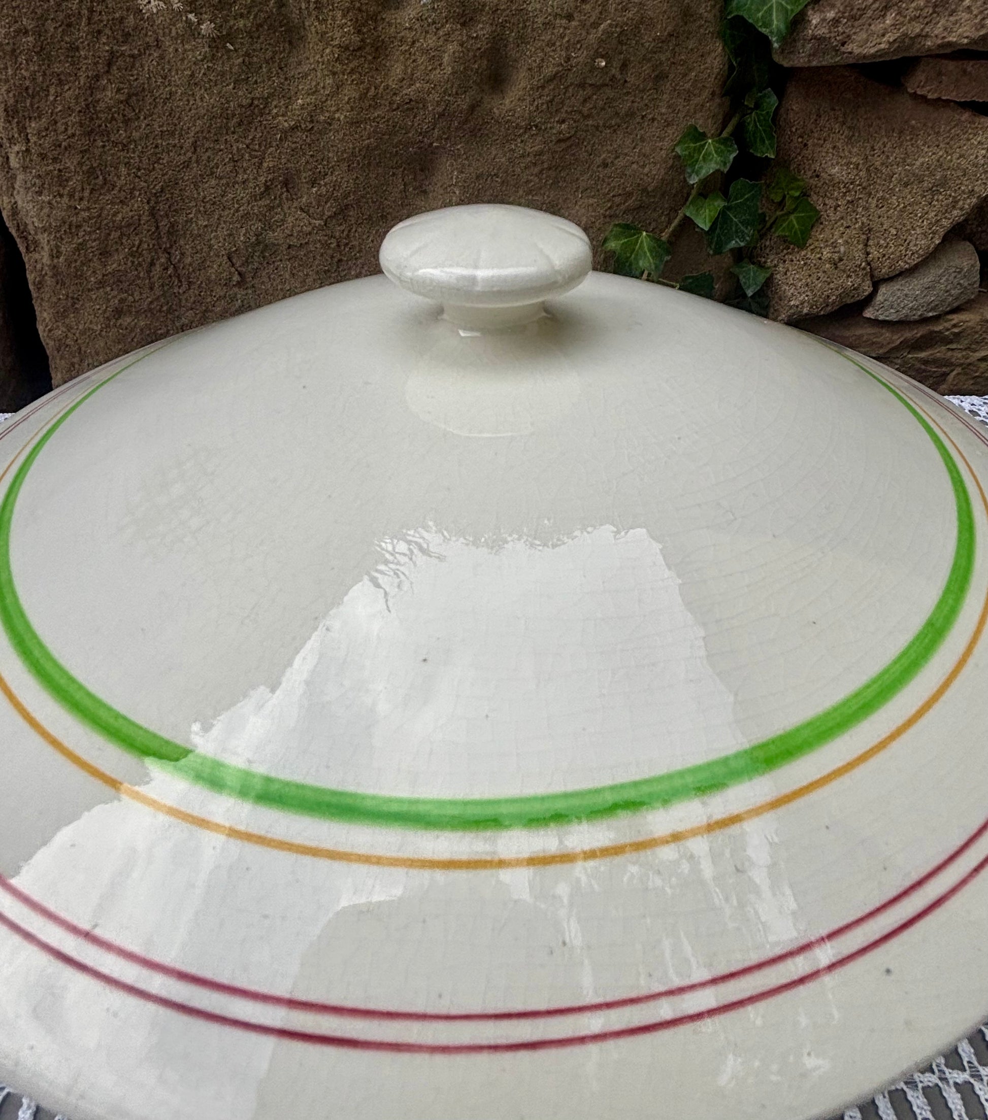 soupière gien 1950 couvercle faïence