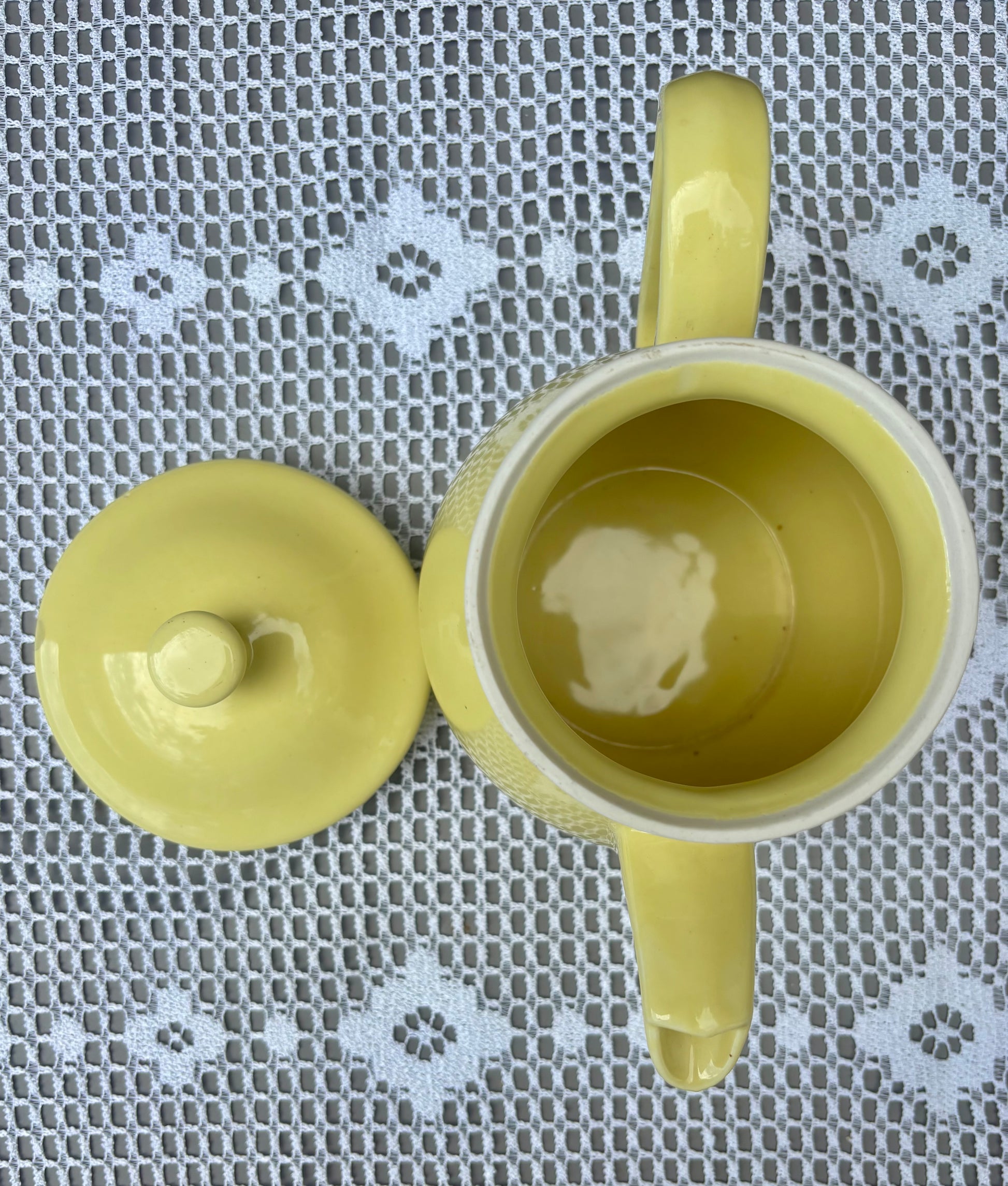 theiere jaune style rio 1960 vue du dessus