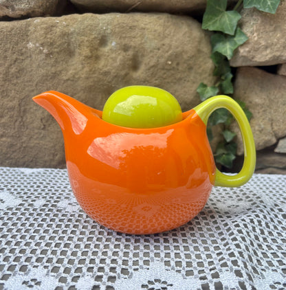 theiere orange verte style 1970 