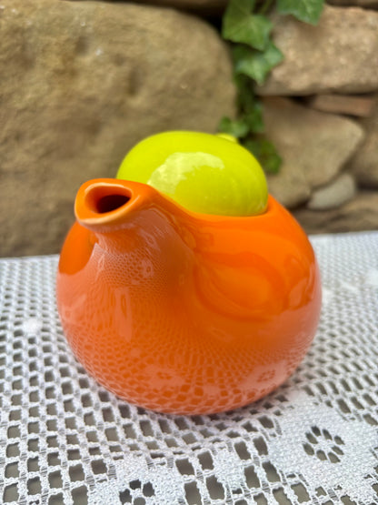 theiere orange verte style 1970 bec verseur